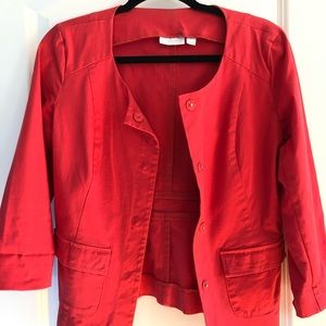 red-orange blazer